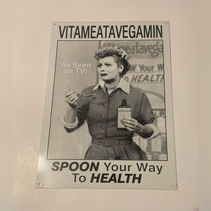 I Love Lucy Vitameatavegamin 1999 Tin Sign 16x12